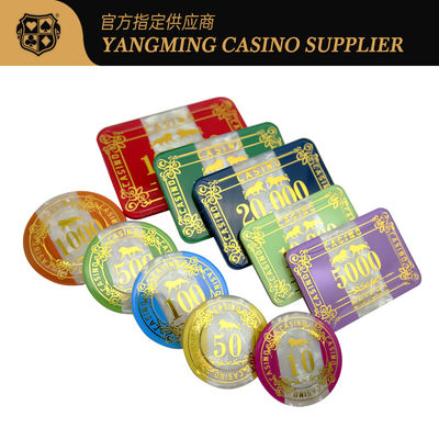 acheter 760 pièces de jetons acryliques ensemble de jetons en plastique cristallin Poker Baccarat fabrication en ligne