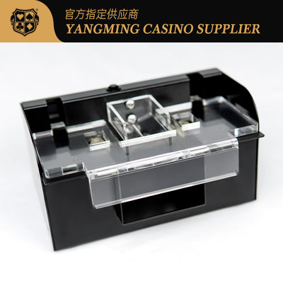 acheter 1 - Shuffler consacré de carte de tisonnier de casino de 2 plate-formes avec la couverture transparente de fer en métal fabrication en ligne