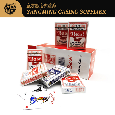 acheter 280g Rouge Bleu Bleu Cartes de poker de base Texas Baccarat Club Cartes de jeu de poker fabrication en ligne