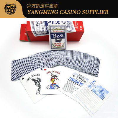 acheter Des cartes de poker professionnelles rouges bleues 280g bleues de base Texas Baccarat Club fabrication en ligne