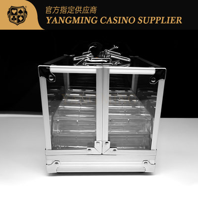 acheter Casque de jetons de poker acrylique professionnel - 600 pièces de portage de jetons de casino avec 6 plateaux fabrication en ligne