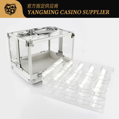 acheter Nouveau coffret de jetons de poker personnalisé du fabricant, capacité 600 jetons - Rangement en acrylique transparent avec 6 plateaux fabrication en ligne