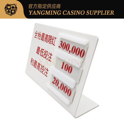acheter Tableau de poker Baccarat Display Card Accessoires de comptoir en forme de L Pour le jeu de casino fabrication en ligne