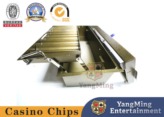 acheter Casino simple Chip Tray Titanium Square Round Chips Box With Cover de jeu UV de rangée fabrication en ligne