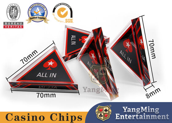 acheter Conception personnalisée de l'usine Club VIP de poker Texas TOUT IN Marque Triangle Cristal Acrylique plastique fabrication en ligne