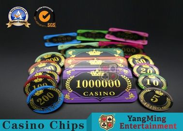 acheter Tableau Chip Coin de jeu de Tableau de tisonnier de Texas Acrylic Gold Stamping Chip de baccara fabrication en ligne