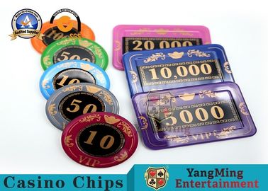 acheter Les fabricants fournissent le jeu de puces acrylique de cristal de l'écran en soie 760 le cas réglé par jetons de poker en aluminium fabrication en ligne