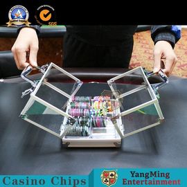 acheter tisonnier en aluminium Chips Carrier With Two Lock de casino de fenêtre de clarté de 600 PCs fabrication en ligne