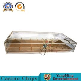 acheter Le fond portatif Chip Holder de plastique acrylique de fil d'or de Chip Tray Dragon Tiger Baccarat Table Translucent de casino fabrication en ligne