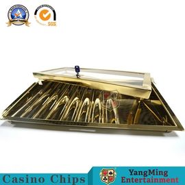 acheter Casino simple Chip Tray Titanium Square Round Chips Box With Cover de jeu UV de rangée fabrication en ligne