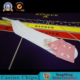 acheter Tableau de jeu de palette blanche de luxe de cartes de Dragon Tiger Accessories Shovel With Handle de baccara de palette fabrication en ligne