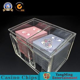 acheter 1-8 les plate-formes le baccara qu'acrylique de support d'écart de carte de jeu a consacré deux côtés enferment dans une boîte entièrement transparent fabrication en ligne