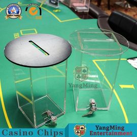 acheter Le fond rond noir de boîte de baisse d'acrylique de cartes de jeu de Tableau de tisonnier avec la serrure en métal fabrication en ligne