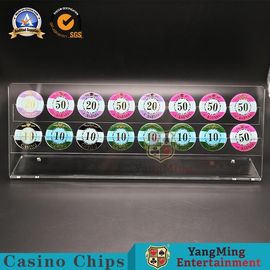 acheter Tisonnier rond Chips Display Holder/support entièrement transparent de Tableau de casino de roulette fabrication en ligne