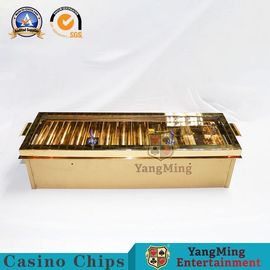 acheter Deux couches de casino d'or titanique de Chip Tray With Lid And Locks de couleur métallique de fer fabrication en ligne
