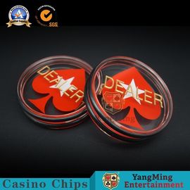 acheter Coeur rouge en plastique acrylique de casino de jeu d'accessoires de Texas Club Poker 75mm de marchand de bouton durable d'écart fabrication en ligne