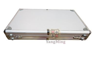 acheter Nerf de boeuf en aluminium de luxe Chips Case de roues de roulette d'argent d'éponge de 600pcs 14g Clay Chip Box Casino Baccarat Portable fabrication en ligne