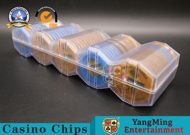 acheter Les rangées de luxe de Chip Rack 100pcs 5 de tisonnier autour du style Chips Holder de plastique ont givré le flotteur de losange fabrication en ligne