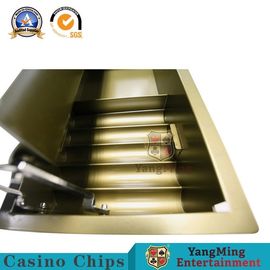 acheter Rond en nylon Chips Set Float de couleur d'or de 15 rangées en métal de Tableau jaune de Chips Carrier Double Layer Gambling fabrication en ligne