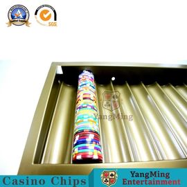 acheter un casino de luxe Chip Tray 300-500Pcs 14g Clay Chips Holder en métal d'or de couche fabrication en ligne