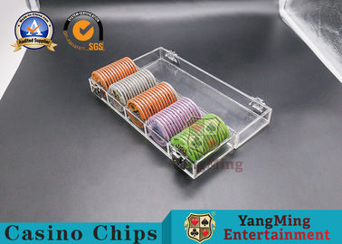 acheter Casino Chips Carrier With Lock de Clay Poker Chips Case Texas de 5 rangées 280*85*65mm fabrication en ligne