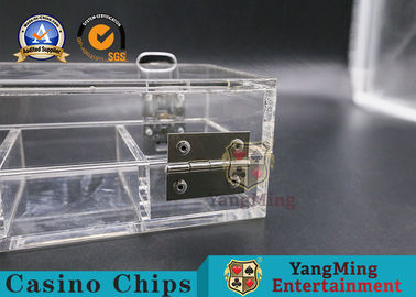 acheter coutume de serrure de 100pcs 46mm Clay Poker Chips Case Double transparente fabrication en ligne
