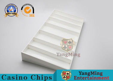 acheter Tableau en plastique Chip Box de jeu de Chip Board Baccarat Poker Table de tisonnier d'ABS blanc fabrication en ligne