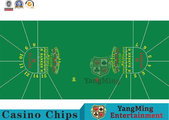 acheter nappe faite sur commande de disposition de jeu de poker de baccara du vert 15-Players de version de distribution d'usine Deux-ronde de luxe de conception fabrication en ligne