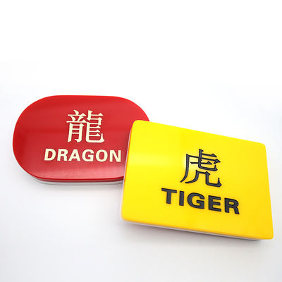 acheter Haut marchand adapté aux besoins du client de plastique acrylique transparent de Dragon Tiger Commission-Free Engraving Positioning Plate de baccara fabrication en ligne