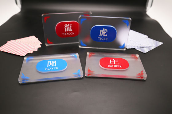 acheter Carte libre Semi-givrée Texas Hold de bouton acrylique de revendeur ils impression recto-verso Crystal Plastic de jeu de société de baccara fabrication en ligne