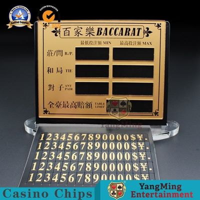 acheter Le jeu de société acrylique transparent d'or de divertissement de tisonnier de baccara a limité la carte rouge Texas Chip Table Manual Digital Sign fabrication en ligne
