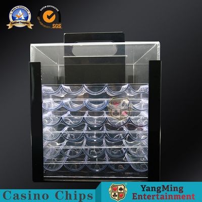 acheter Texas Clay Poker Chip Coin Case translucide 1000 morceaux de diamètre de 40mm autour de Chips Case de Anti-contrefaçon acrylique fabrication en ligne