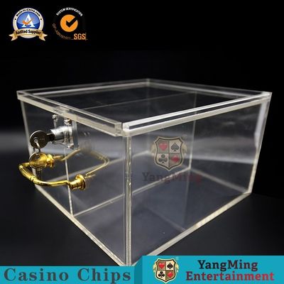 acheter Tisonnier portatif Chip Card Storage Box de Deux-grille de version de luxe acrylique épaisse transparente de Chip Box Custom Metal Lock fabrication en ligne