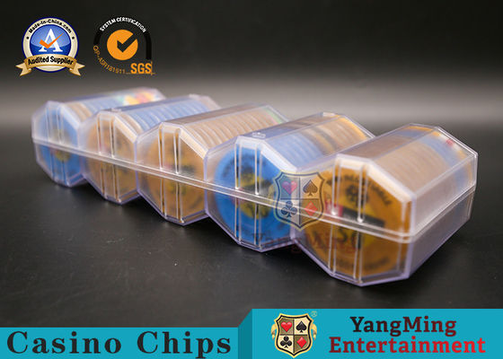 acheter Club Diamond Frosted Chip Case fait sur commande de tisonnier 100 morceaux de conseil de Chip Holder With Lid Entertainment de combinaison de 45mm fabrication en ligne