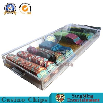 acheter Fente acrylique Haut-transparente de haute qualité importée Chip Case de grille de Chip Tray Poker Table Game Tabletop 9 de fil d'or fabrication en ligne