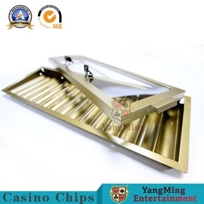 acheter Casino rond Chip Tray Single Layer de couverture en verre en métal de code de 15 grilles fabrication en ligne