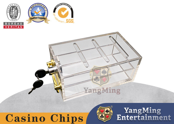 acheter 8 entièrement transparents appareille la boîte à cartes portative de tisonnier de casino de solitaire de 90mm avec la serrure fabrication en ligne