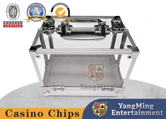 acheter 600 Chip Clear Acrylic Poker Chip fermant à clef le transporteur inclut 6 Chip Racks fabrication en ligne