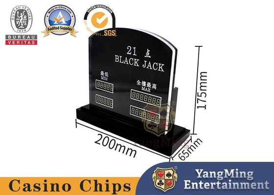 acheter Graverie acrylique Baccarat Black Jack Jeu de poker Table à dessin LED électronique carte rouge limitée fabrication en ligne