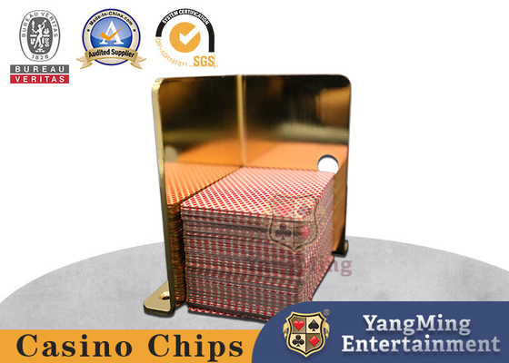 acheter Porteur de carte de poker en métal électroplaté en or Appareil de jeu de casino Porteur de broche de bureau fabrication en ligne