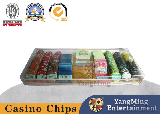 acheter Baccara adapté aux besoins du client Texas Gaming Table Acrylic Poker Chip Tray With Cover fabrication en ligne