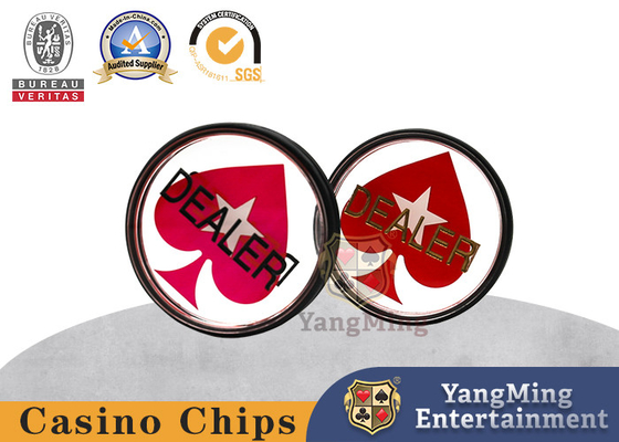 acheter Double face sculptée transparente acrylique personnalisée Texas Hold'em Table de poker Table bouton distributeur fabrication en ligne