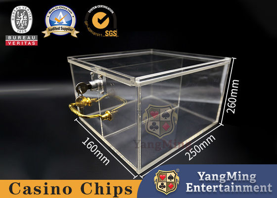 Serrure acrylique Chip Box Fully Transparent Poker Chip Card Handle Gift Box
