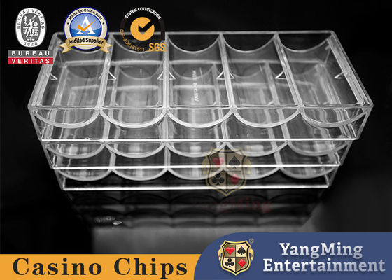 100 Pieces Round Chips Floating Light Casino Chip Tray Without Lid Suitable For Card Games
