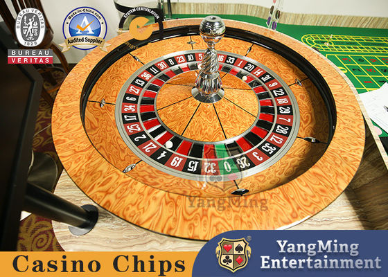 International Casino Club 32 Inch Roulette Wheel Solid Wood Turntable With Resin Ball