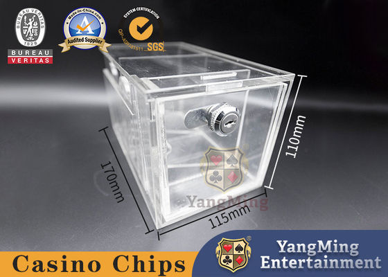 Table de baccarat Poker déposeur Acrylique Transparent 8 Paires Avec Boîte de Carte de Fermeture