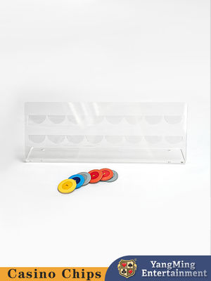 16Pcs Clay Poker Chip Display Rack Jeux de hasard Roulette Jeu de table Rack de stockage de puces acryliques