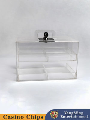 Fabricant personnalisé boîte à jetons de poker à deux couches, pleinement transparente acrylique jeu de table de jeu de luxe