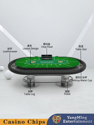 Nouveau design disque métallique ovale Texas Hold'em Poker Table Club Jeu de divertissement Table de jeu de poker