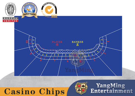 10 joueurs No. nappe imperméable bleue Texas Dragon Tiger Entertainment Layout fait sur commande de jeu de poker du baccara 4